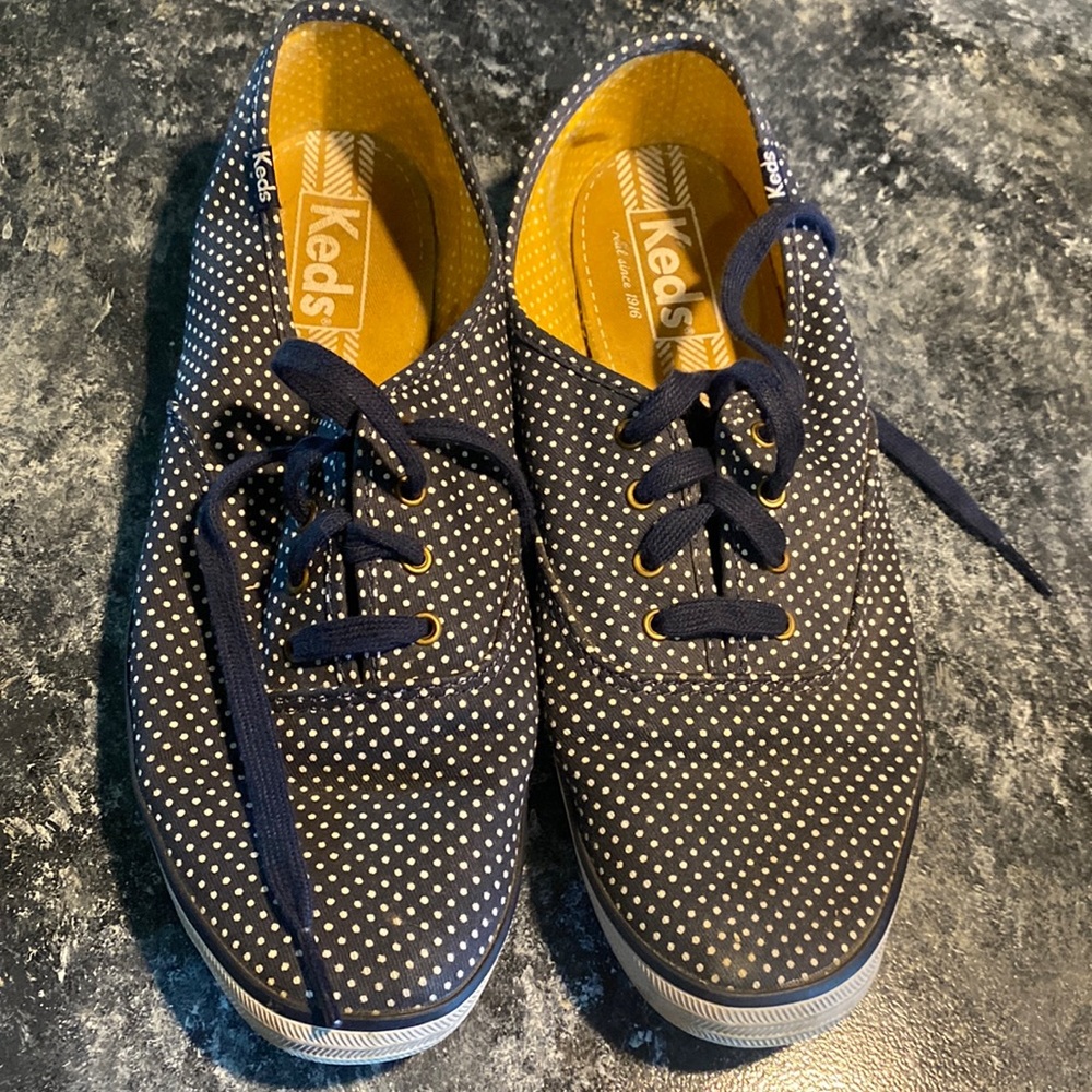 Navy Polka Dot Keds Sneakers 8.5